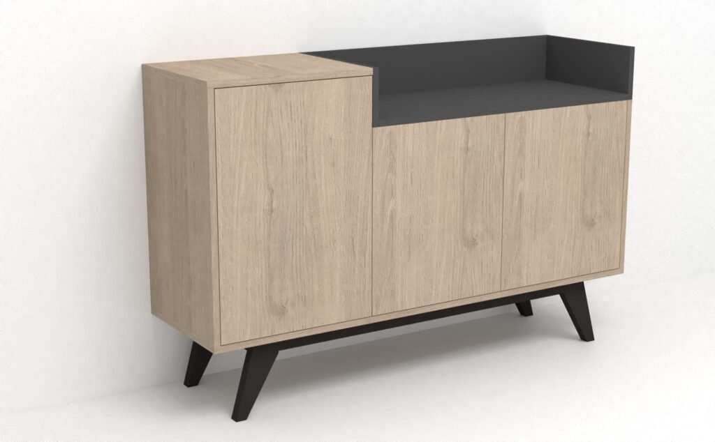 Modelo 5 render rovere y plomo